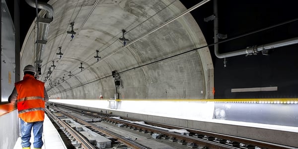 man working in train underground railway